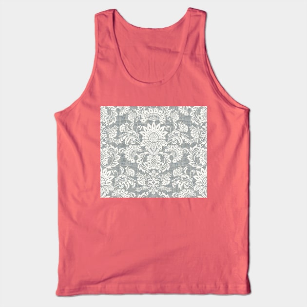 Grey Damask Tank Top by BessoChicca